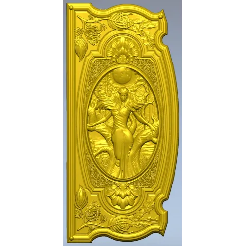 Baroque Oval Nymph Relief - STL 3D Model for CNC