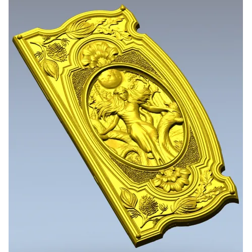 Baroque Oval Nymph Relief - STL 3D Model for CNC