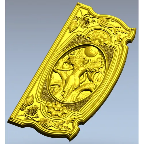 Baroque Oval Nymph Relief - STL 3D Model for CNC