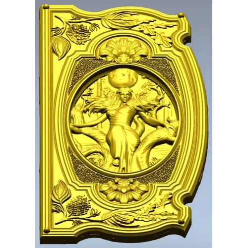 Baroque Oval Nymph Relief - STL 3D Model for CNC