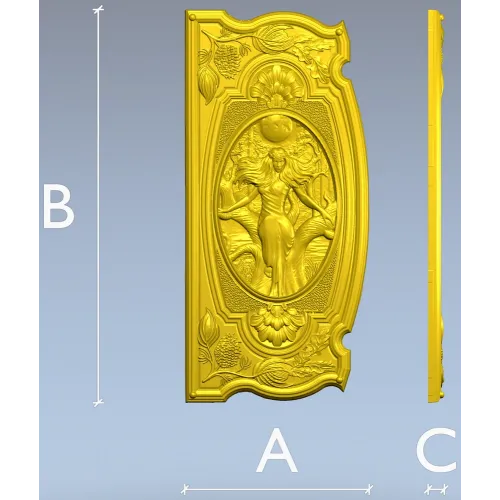 Baroque Oval Nymph Relief - STL 3D Model for CNC