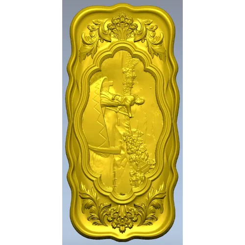 Ornate boatman relief stl model for CNC milling