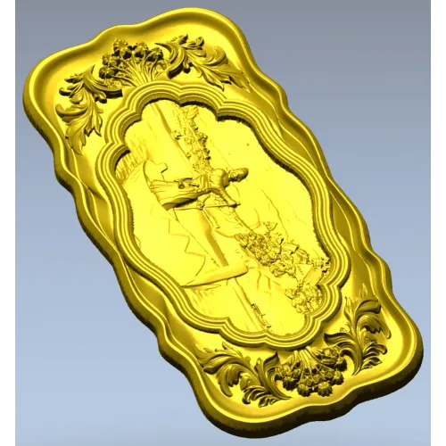 Ornate boatman relief stl model for CNC milling