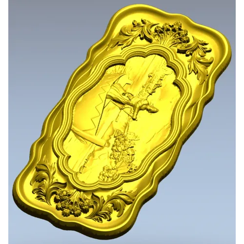 Ornate boatman relief stl model for CNC milling