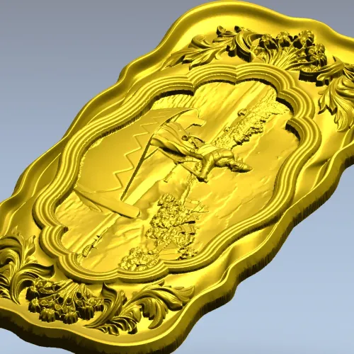 Ornate boatman relief stl model for CNC milling