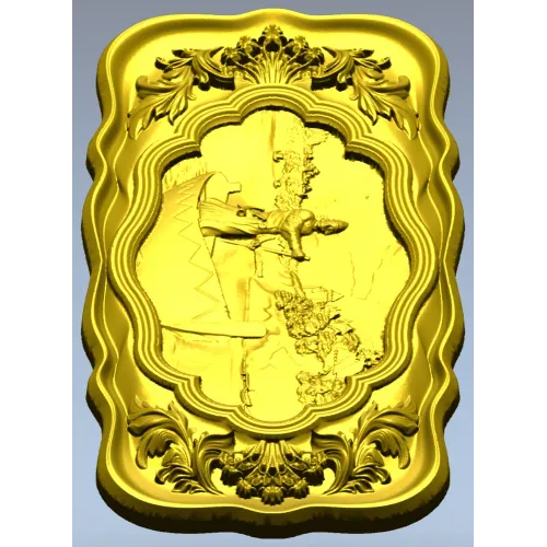 Ornate boatman relief stl model for CNC milling