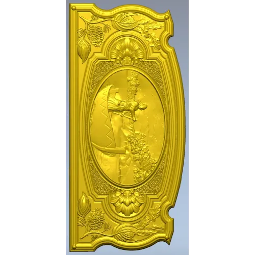 Boatman relief panel - STL 3D model for CNC carving