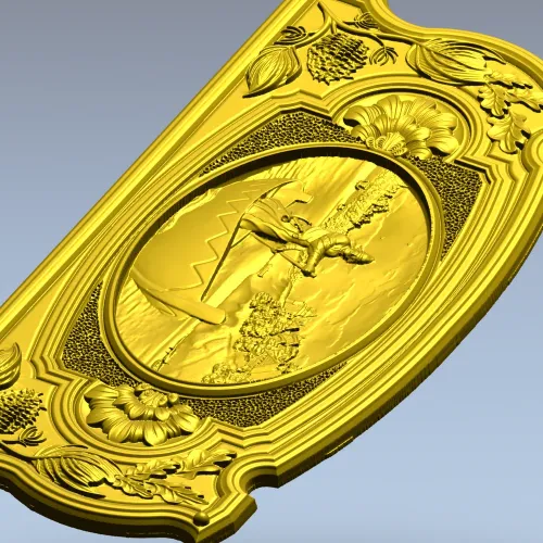 Boatman relief panel - STL 3D model for CNC carving