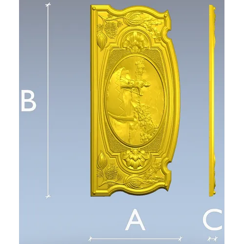 Boatman relief panel - STL 3D model for CNC carving