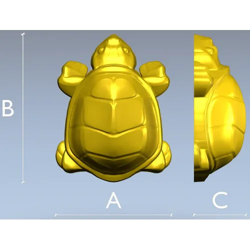 Turtle relief STL model for CNC wood carving