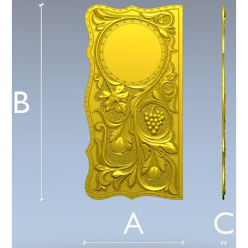 Vine & Grape Backgammon Panel - STL 3D Model for CNC