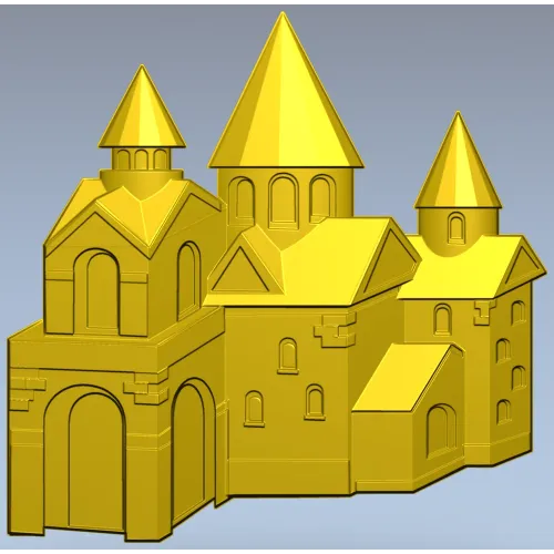 Каменная крепость - 3D панель STL для ЧПУ