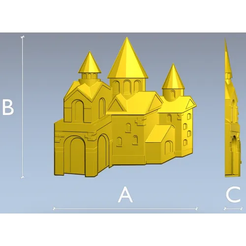 Каменная крепость - 3D панель STL для ЧПУ