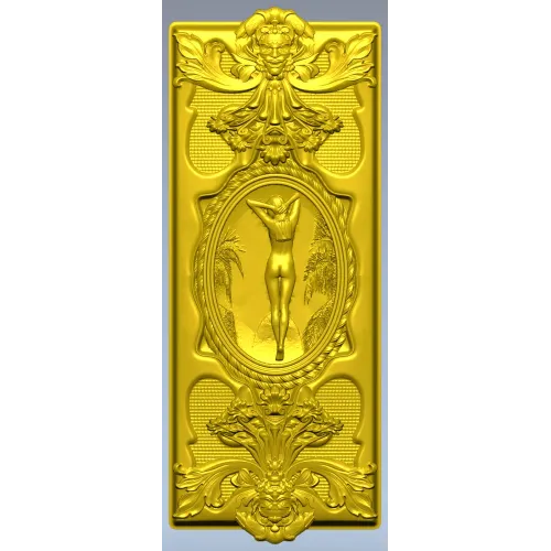Elegant Rococo Medallion Relief STL