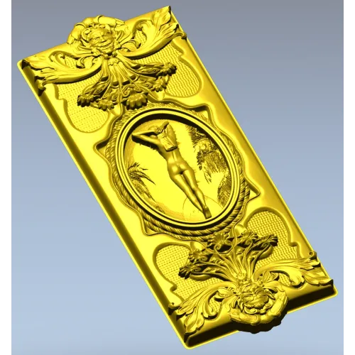 Elegant Rococo Medallion Relief STL