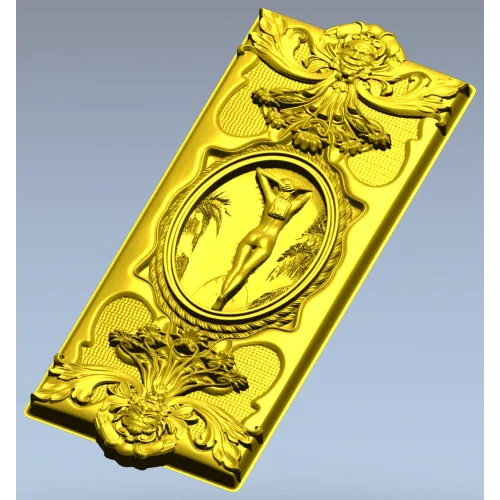 Elegant Rococo Medallion Relief STL