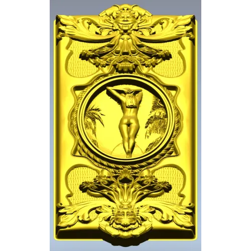 Elegant Rococo Medallion Relief STL
