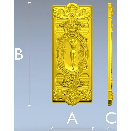 Elegant Rococo Medallion Relief STL