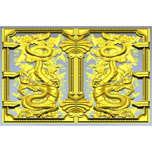 Резная панель "Драконы" - STL для ЧПУ