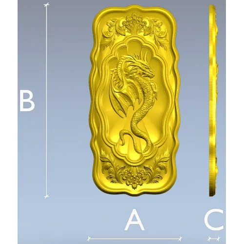Декоративная панель "Дракон" - 3D модель STL для ЧПУ