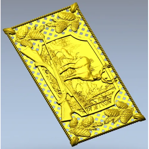Охотничья панель с оленем - 3D модель в формате STL для ЧПУ