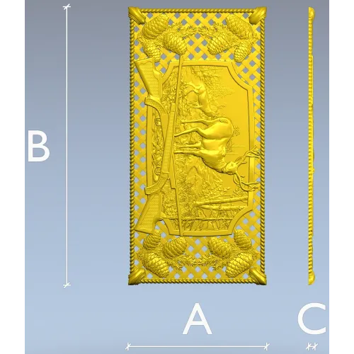 Охотничья панель с оленем - 3D модель в формате STL для ЧПУ