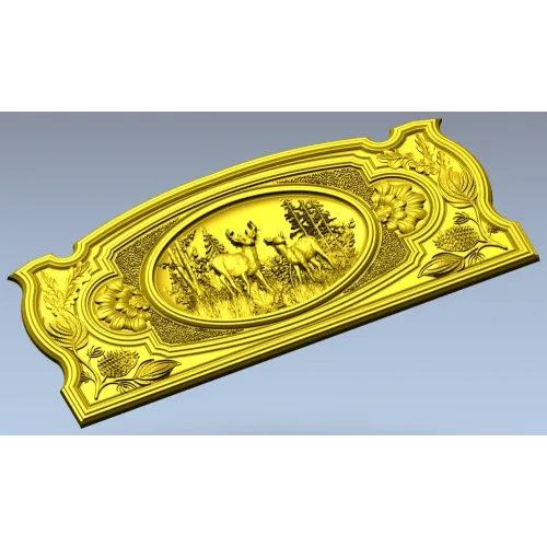 Forest Deer Medallion - STL 3D model for CNC router