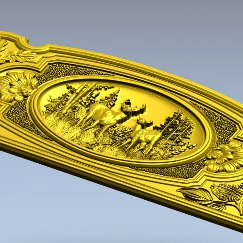 Forest Deer Medallion - STL 3D model for CNC router
