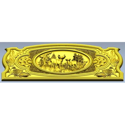 Forest Deer Medallion - STL 3D model for CNC router