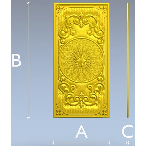 Ornamental Backgammon Panel 3D STL for CNC Milling