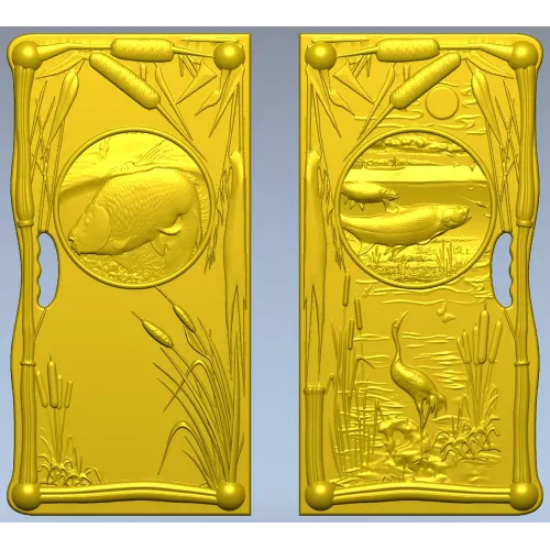 STL модель нард "Рыбачий улов" - рельефная панель для ЧПУ