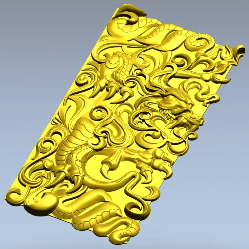 High-Relief Dragon Panel STL for CNC