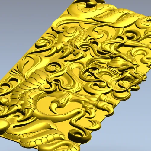 High-Relief Dragon Panel STL for CNC