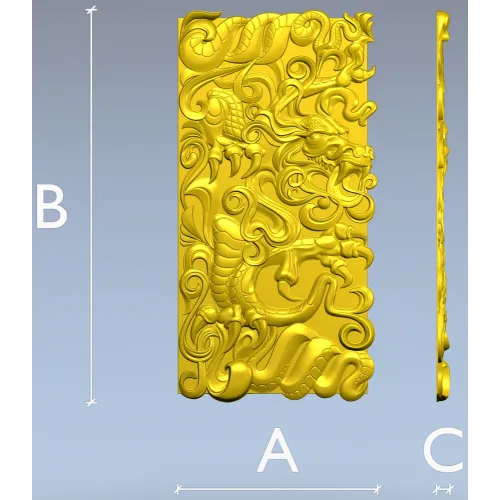 High-Relief Dragon Panel STL for CNC