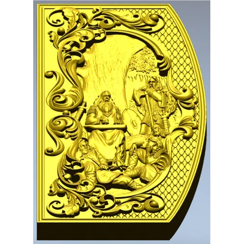 Song of Boyan - high-relief STL panel for CNC