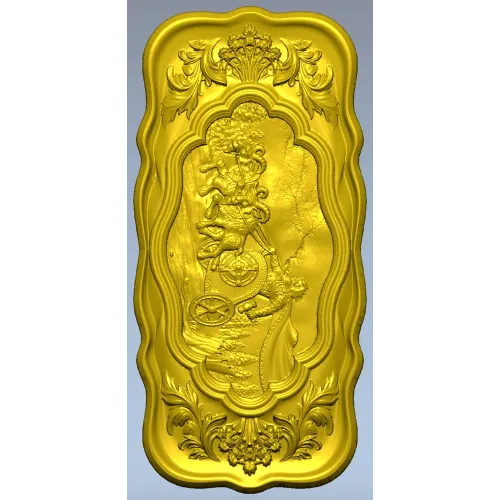 Chariot Journey baroque relief - STL 3D model for CNC milling