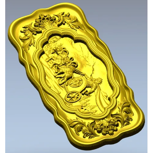 Chariot Journey baroque relief - STL 3D model for CNC milling