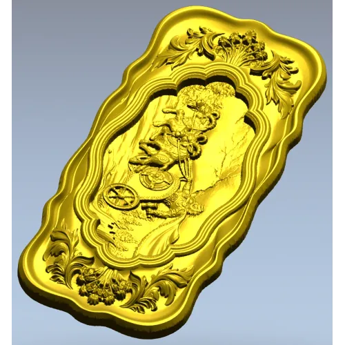 Chariot Journey baroque relief - STL 3D model for CNC milling