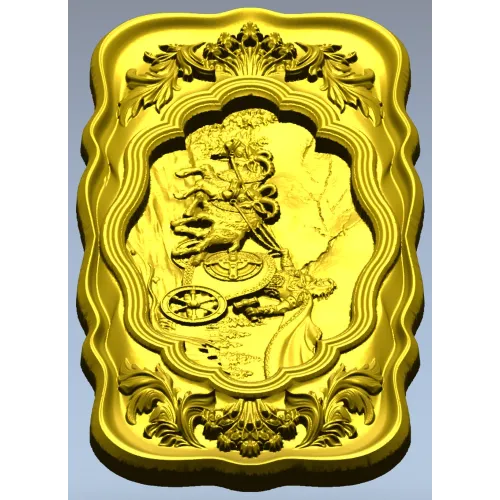 Chariot Journey baroque relief - STL 3D model for CNC milling
