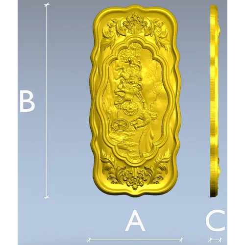 Chariot Journey baroque relief - STL 3D model for CNC milling