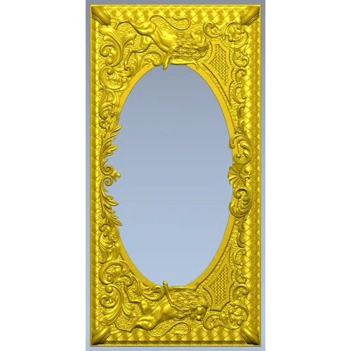 Baroque Griffin Oval Frame STL for CNC Relief