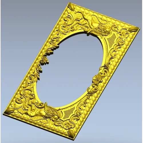 Baroque Griffin Oval Frame STL for CNC Relief