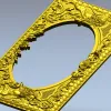 Baroque Griffin Oval Frame STL for CNC Relief