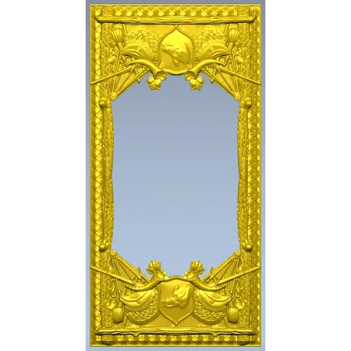 Heraldic Woven Frame - STL 3D model for CNC milling