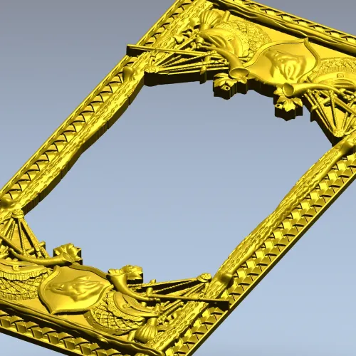 Heraldic Woven Frame - STL 3D model for CNC milling