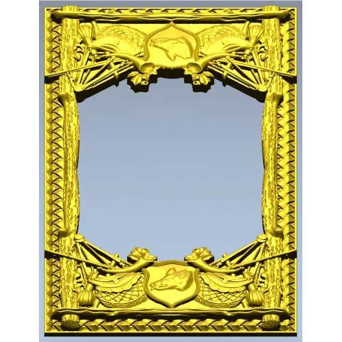 Heraldic Woven Frame - STL 3D model for CNC milling