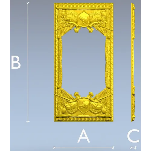 Heraldic Woven Frame - STL 3D model for CNC milling