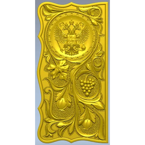 Russian Coat of Arms Panel STL - decorative relief for CNC