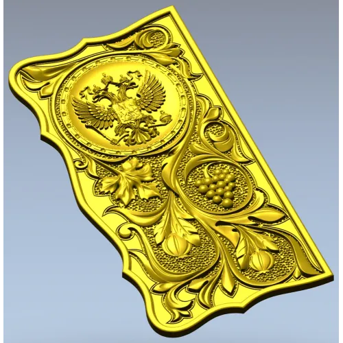 Russian Coat of Arms Panel STL - decorative relief for CNC