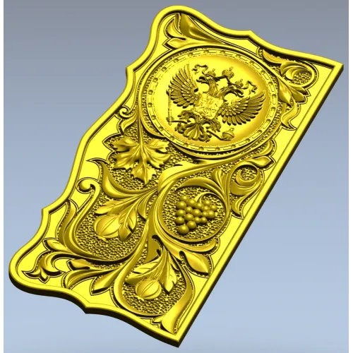 Russian Coat of Arms Panel STL - decorative relief for CNC